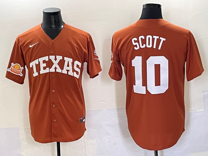 Men Texas Longhorns #10 Scott brown Nike joint Name NCAA 2025 Jersey style 28